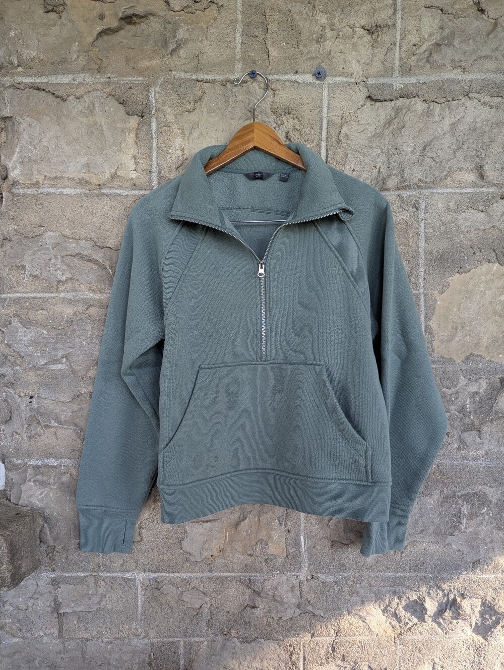 Half-zip Dark Teal Pullover Sweatshirt Women's Size Large Danskin
